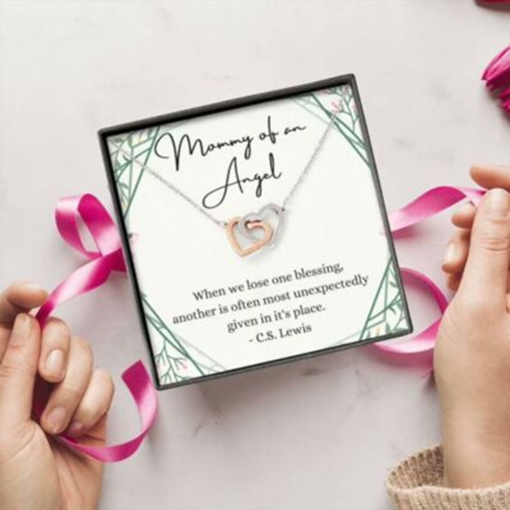 Mommy Of An Angel Necklace, Miscarriage Gift Basket For Loss Of Baby, Sympathy, Infant Loss Necklace - Thegiftio UK