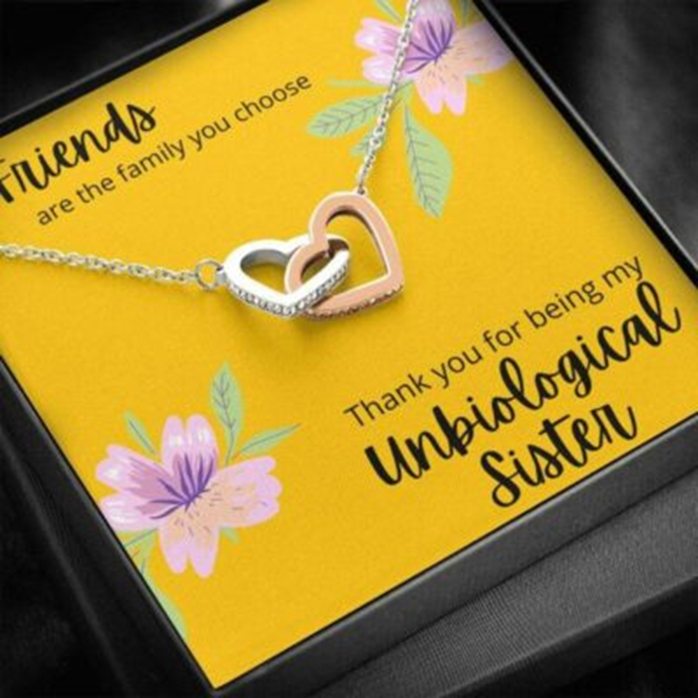Sister Necklace, Thank You For Being My Unbiological Sister Necklace Gift - Thegiftio UK