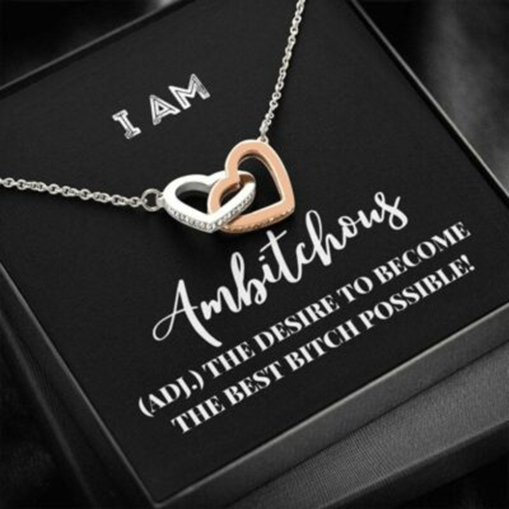 Friend Necklace, Ambitchous Neckalce , The Desire To Become A Better Bitch , Queen Bitch - Thegiftio UK