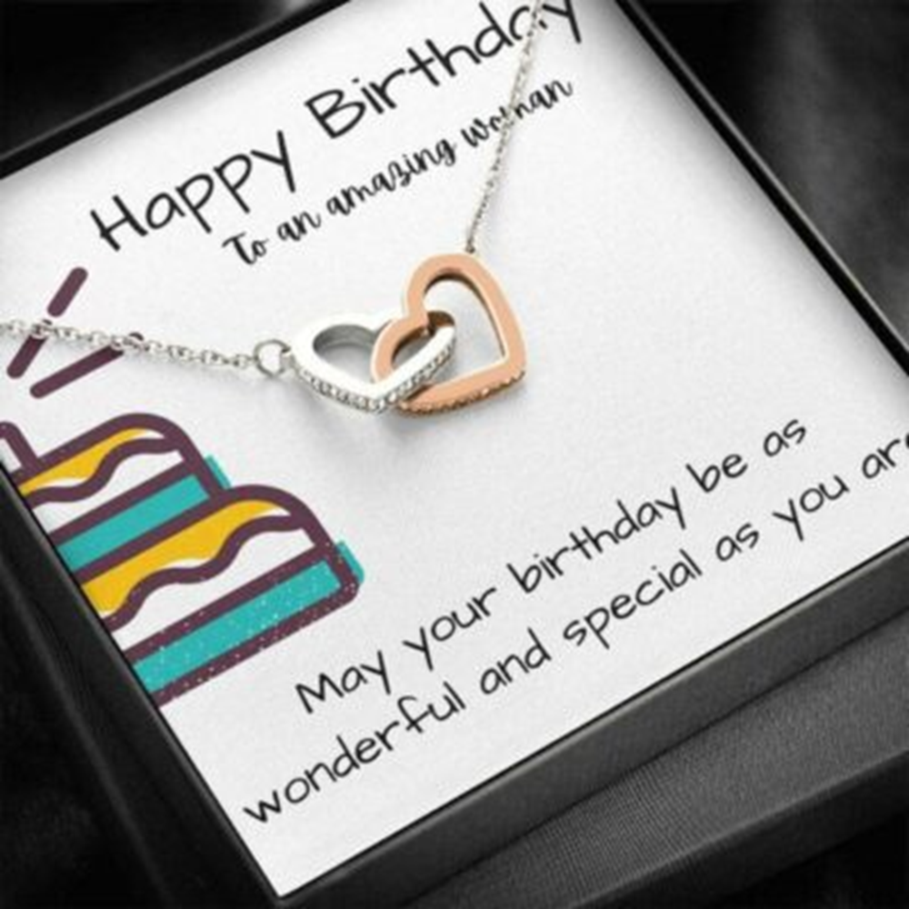 Wife Necklace, Mom Necklace, Happy Birthday To An Amazing Woman Necklace Gift - Thegiftio UK