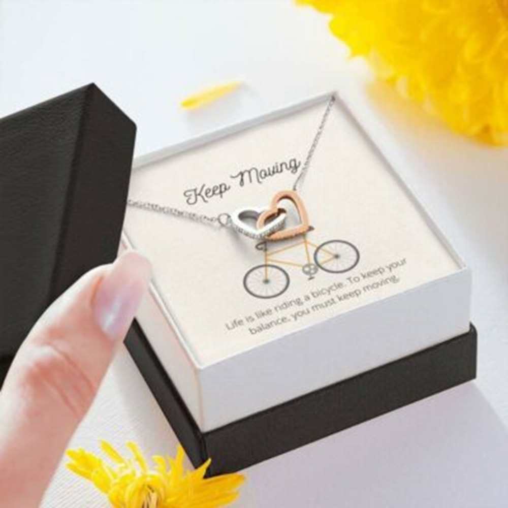Daughter Necklace, Keep Moving Necklace, Keep Your Balance, Motivational Gift For Daughter Bicycle - Thegiftio