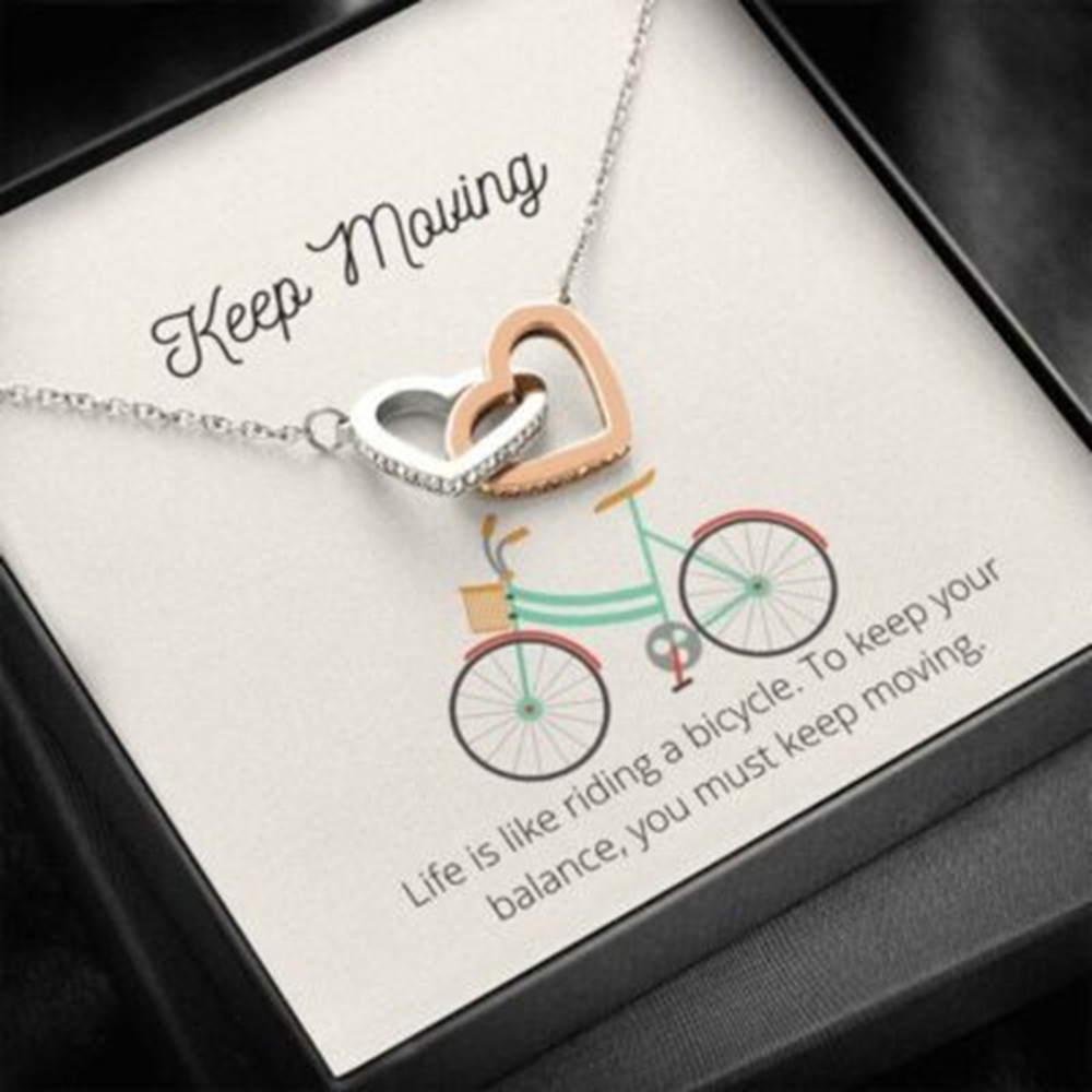 Daughter Necklace, Keep Moving Necklace, Keep Your Balance, Motivational Gift For Daughter Bicycle - Thegiftio