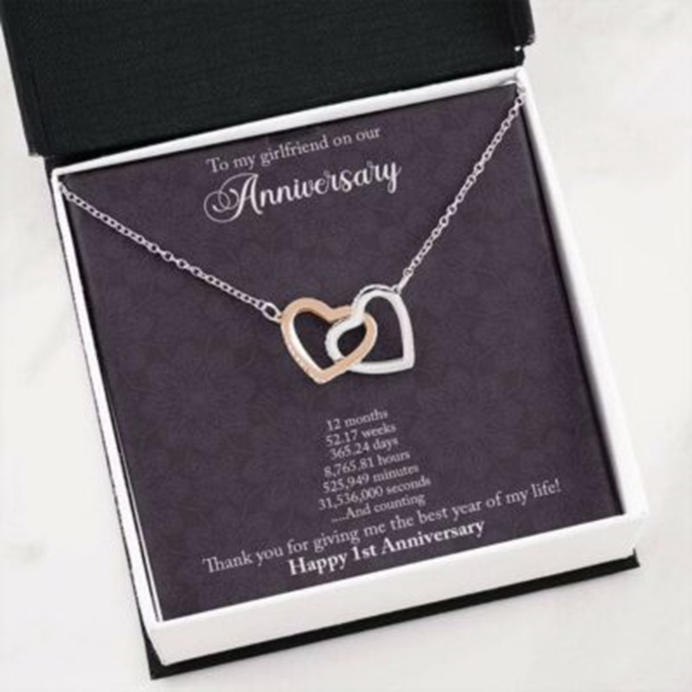 Girlfriend Necklace, First Year Anniversary Necklace Gift For Girlfriend, Anniversary Necklace For Girlfriend - Thegiftio UK