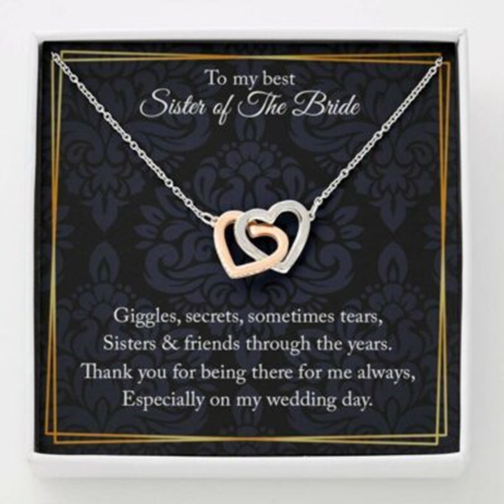 Sister Necklace, Wedding Gift For Sister Of The Bride, Wedding Necklace For Sister From Bride - Thegiftio UK