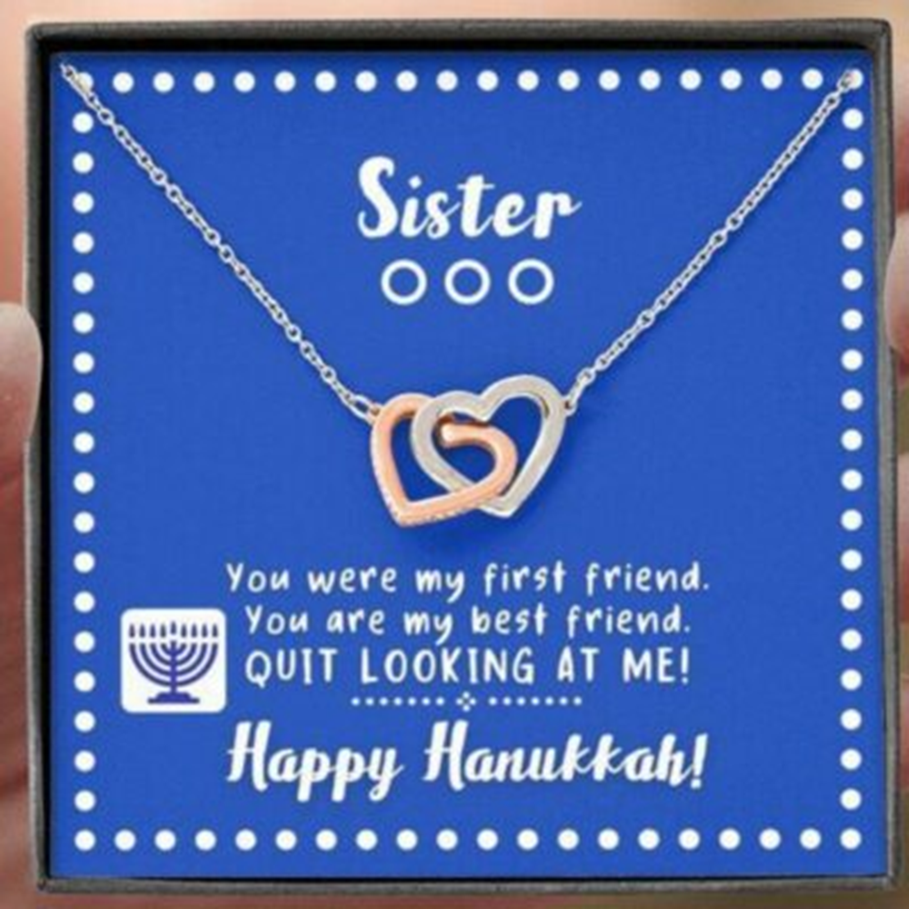 Sister Necklace, To My Sister Necklace , My First Best Friend Happy Hanukkah Necklace - Thegiftio UK