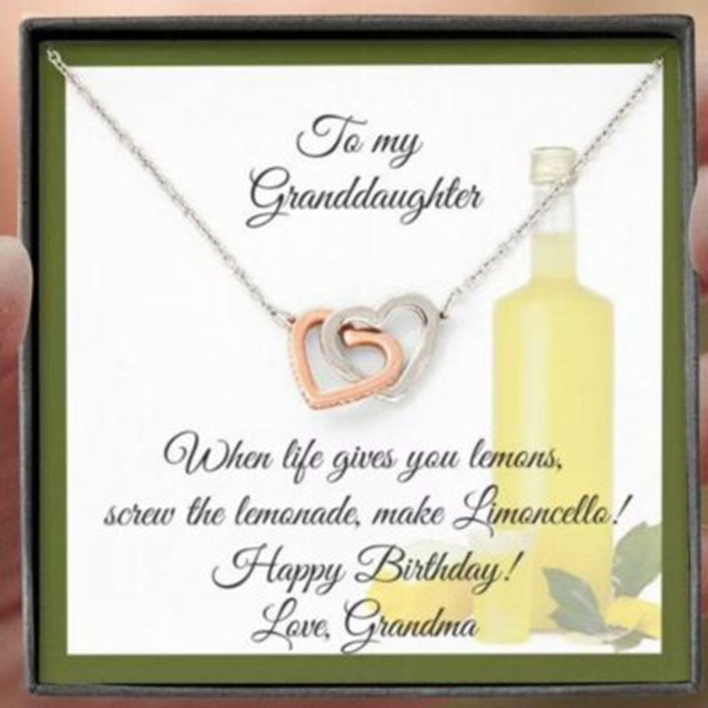 Granddaughter Necklace, To Granddaughter Necklace Gift , Happy Birthday Limoncello Card And Necklace - Thegiftio UK