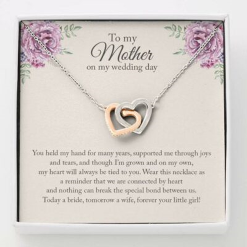 Mom Necklace, Mother Of The Bride Necklace Gift, Wedding Day Gift For Mother From Daughter - Thegiftio UK