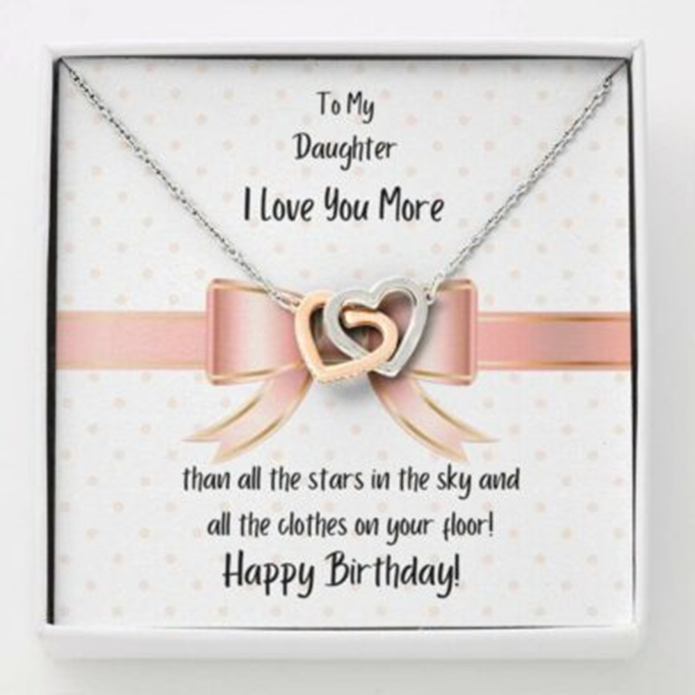 Daughter Necklace, Daughter Birthday Gift Love You More Necklace - Thegiftio UK