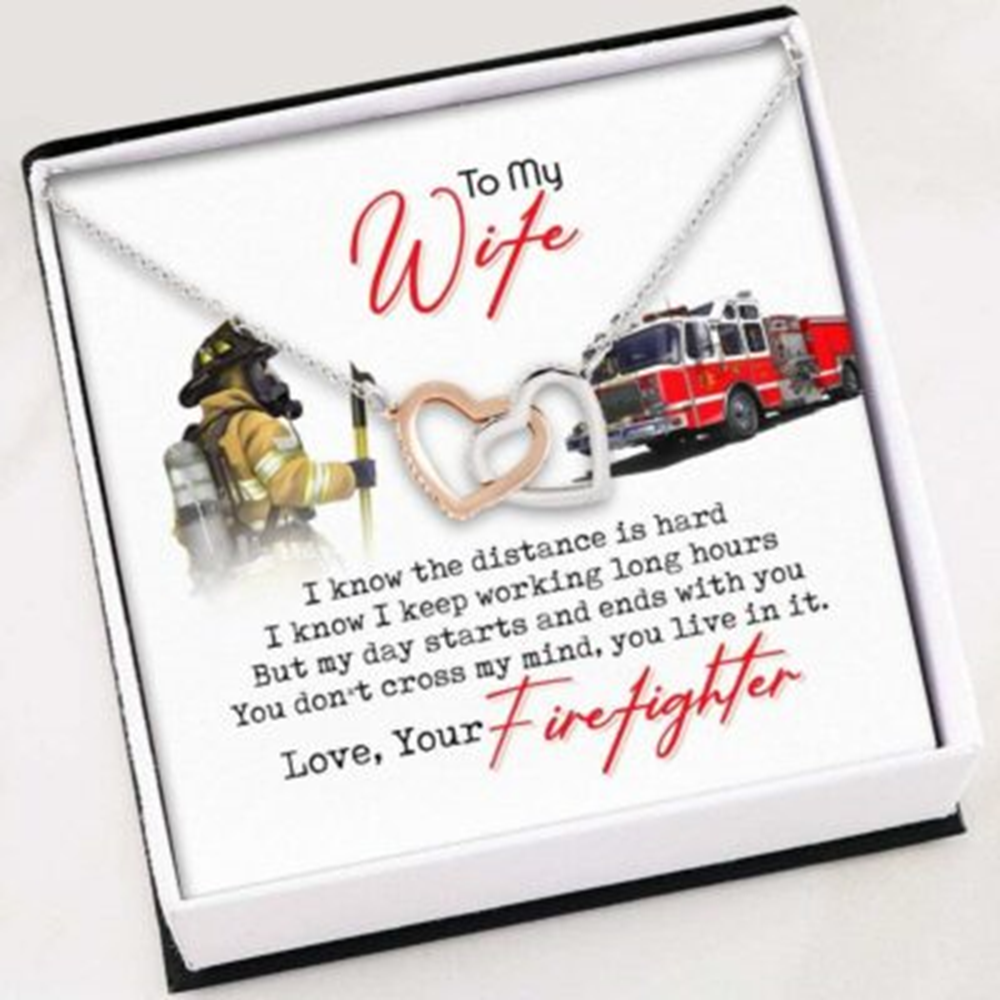 Wife Necklace , Firefighter, Wife Gift , Gift For Wife Necklace With Gift Box - Thegiftio UK
