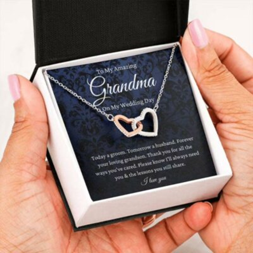 Grandmother Necklace, Grandmother Of The Groom Necklace Gift From Grandson, To Grandma Wedding Day Gift - Thegiftio UK