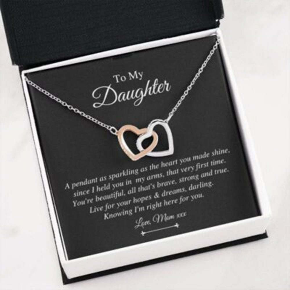 Daughter Necklace, Personalized Necklace Daughter Gift, Gift For Daughter Birthday Christmas Custom Name - Thegiftio UK