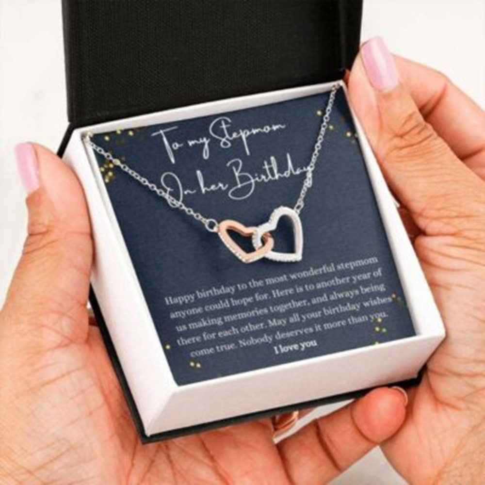 Stepmom Necklace, Mom Necklace, Happy Birthday Stepmom Necklace Gift, Gift For Stepmother Bonus Mom Birthday - Thegiftio UK