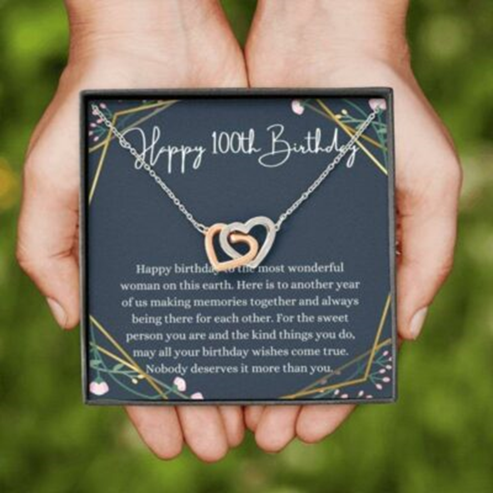 Grandmother Necklace, Mom Necklace, 100Th Birthday Necklace, 100Th Birthday Gift For Her, Hundredth Birthday Gift - Thegiftio UK