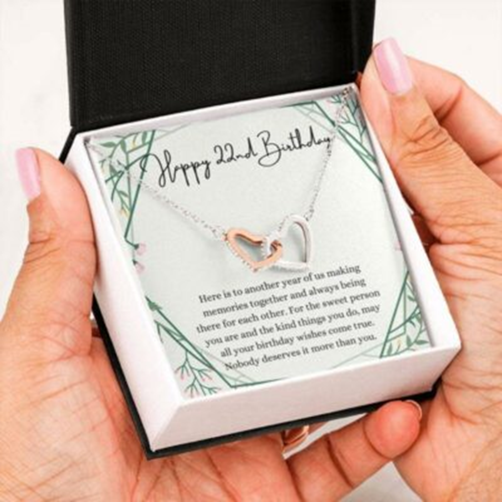 Daughter Necklace, Girlfriend Necklace, Happy 22Nd Birthday Necklace, Gift For 22Nd Birthday, 22 Years Old Birthday Woman - Thegiftio UK