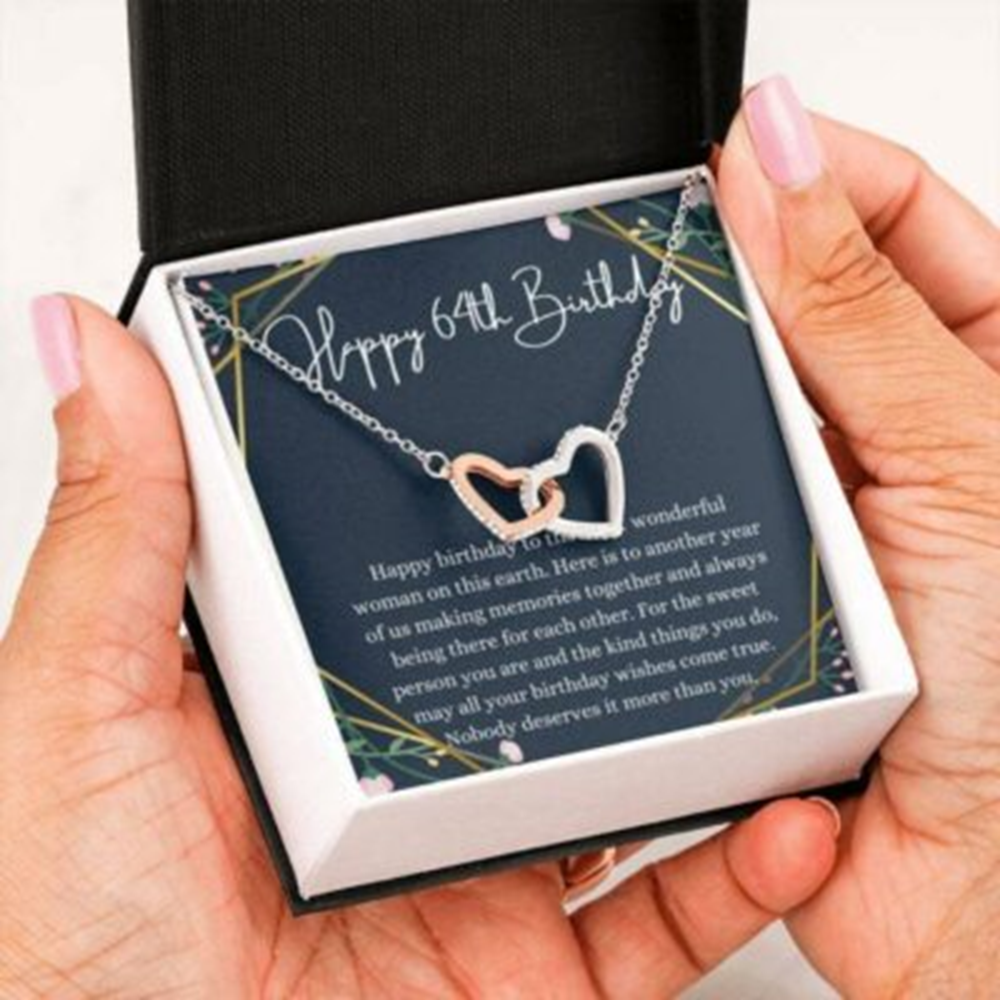 Wife Necklace, Mom Necklace, Happy 64Th Birthday Necklace, Gift For 64Th Birthday, 64 Years Old Birthday Woman - Thegiftio UK
