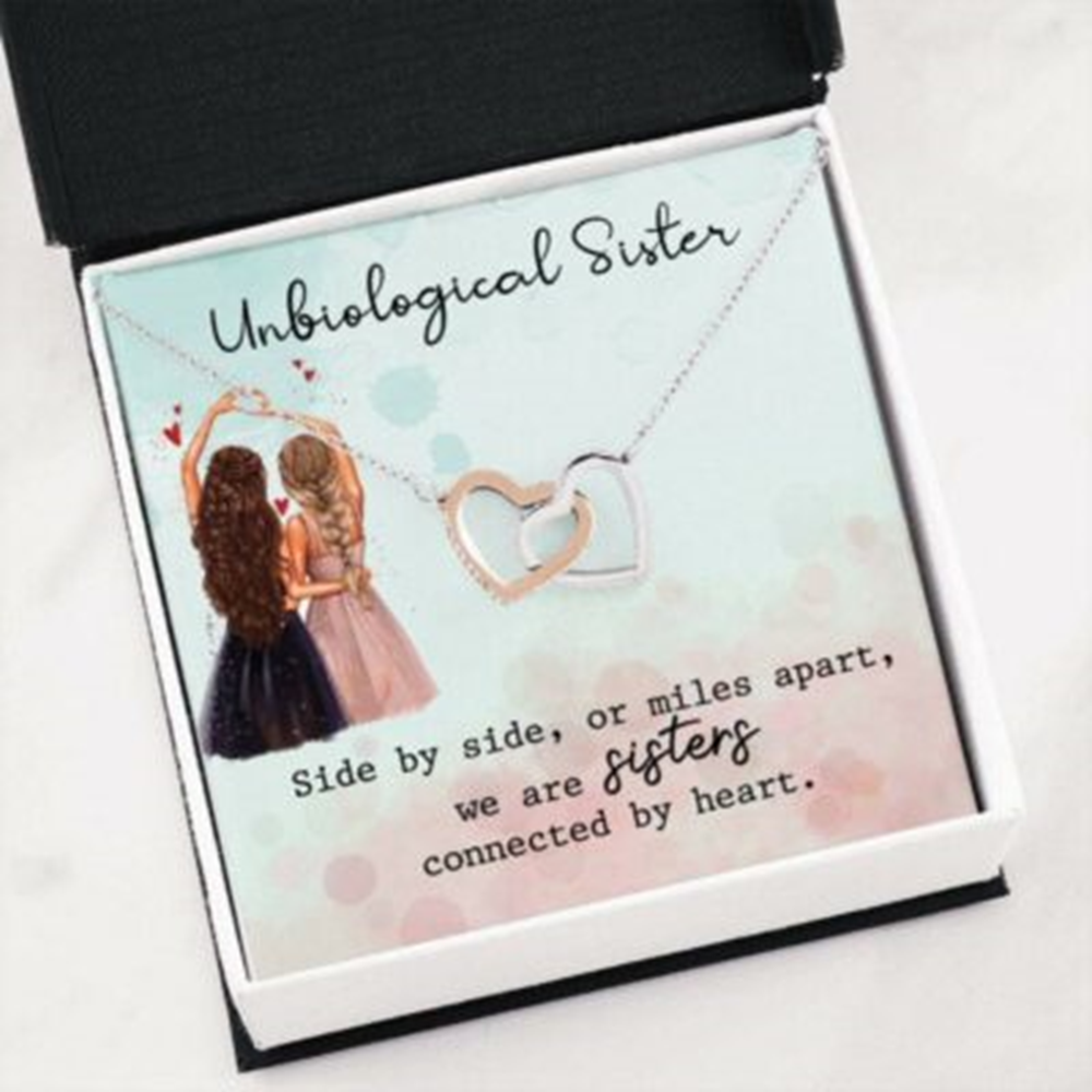 Sister Necklace, Unbiological Sister Necklace, Side By Side, Gift For Best Friend Soul Sister Bridesmaid Bff - Thegiftio UK