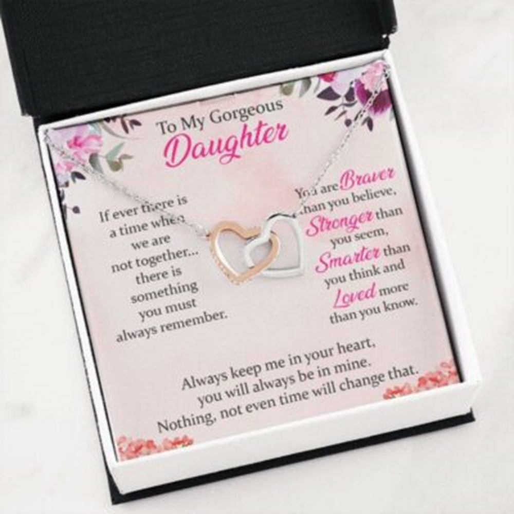 Daughter Necklace, To My Gorgeous Daughter Necklace, Daughter Gift, Braver Than You Believe - Thegiftio UK