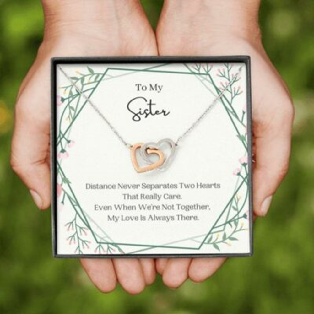 Sister Necklace, Distance Never Separates, Birthday Gift For Sister, To My Sister Necklace, Present For Sister - Thegiftio UK
