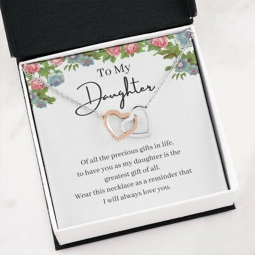 Daughter Necklace, Necklace Gift For Daughter, My Greatest Gift Of All, Interlocking Hearts Necklace - Thegiftio UK