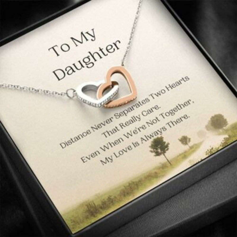 Daughter Necklace, Distance Never Separates, Gift To Daughter Necklace From Dad Mom - Thegiftio UK