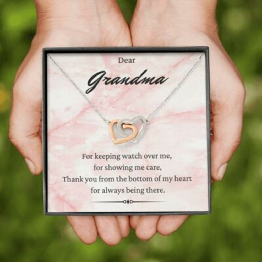 Grandmother Necklace, Dear Grandma Necklace, Keeping Watch, Gift For Grandma From Grandson Granddaughter - Thegiftio UK