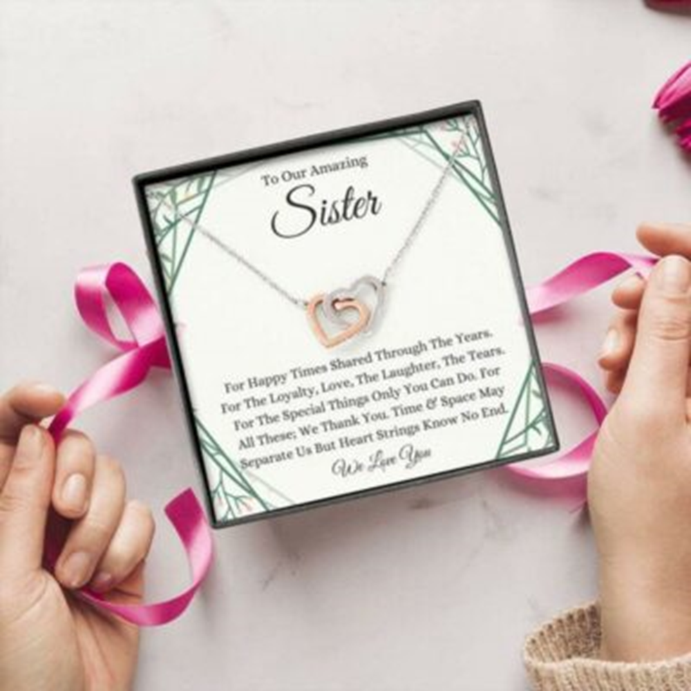 Sister Necklace, To Our Amazing Sister Necklace, Birthday Gift For Sister From Siblings - Thegiftio