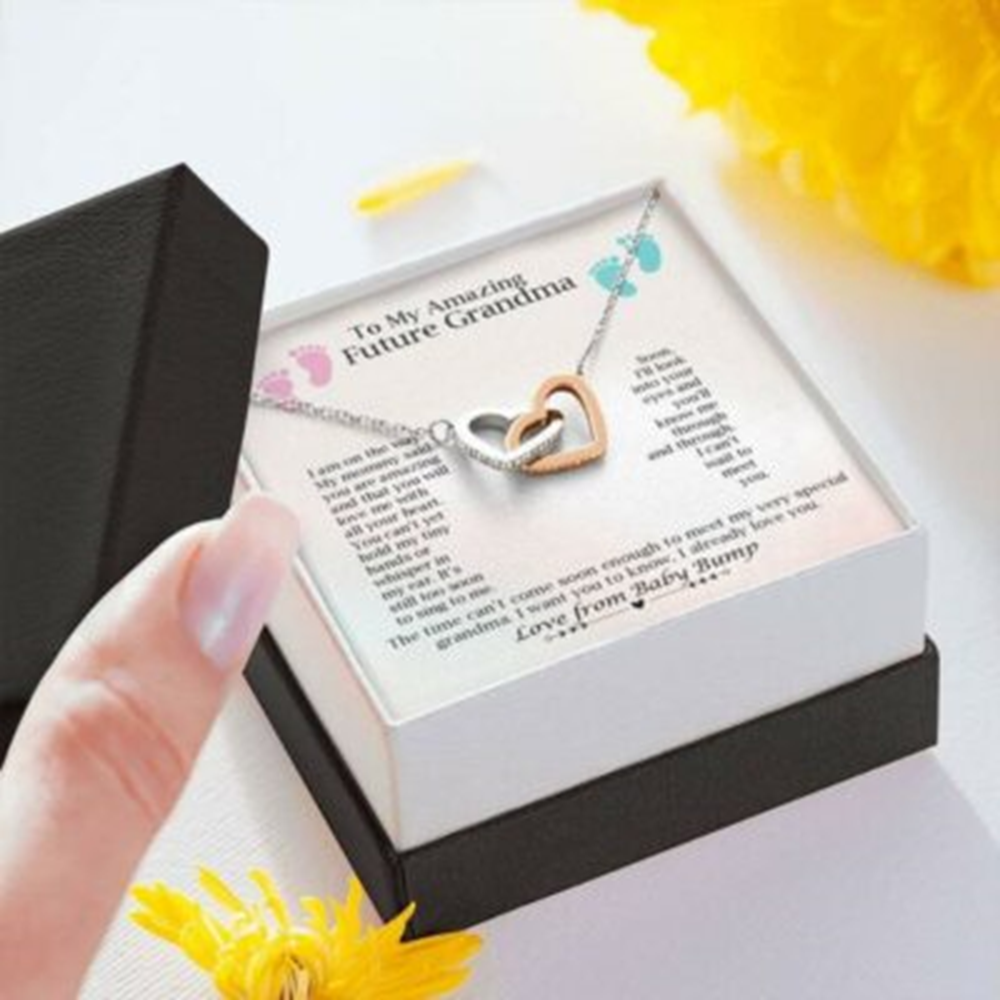 Grandmother Necklace, To My Amazing Future Grandma Necklace , Grandmother Announcement , Grandma To Be Gift - Thegiftio UK