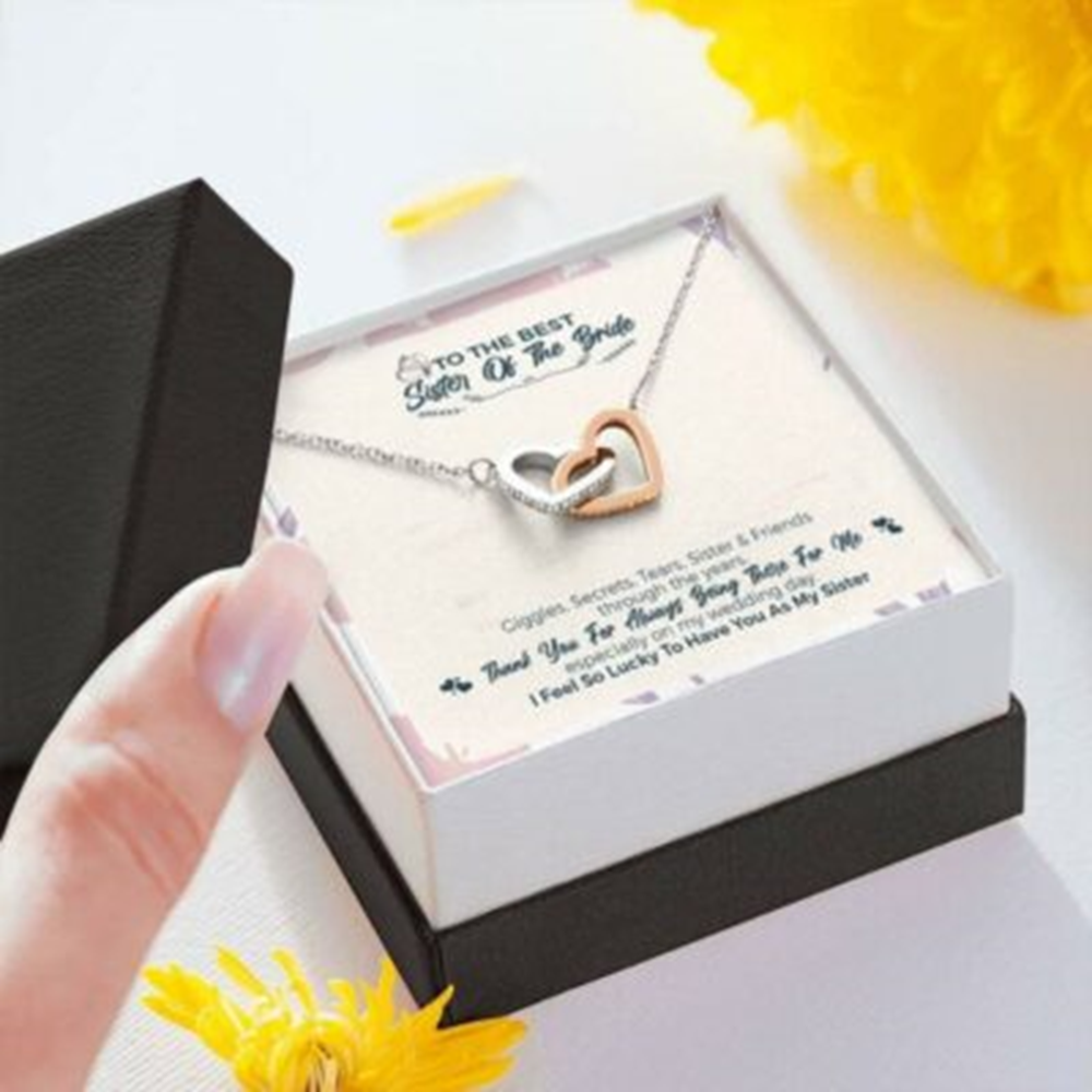 Sister Necklace, To The Sister Of The Bride “Lucky To Have You” Necklace , Gift Best Friend, Soul Sister, Bestie - Thegiftio UK