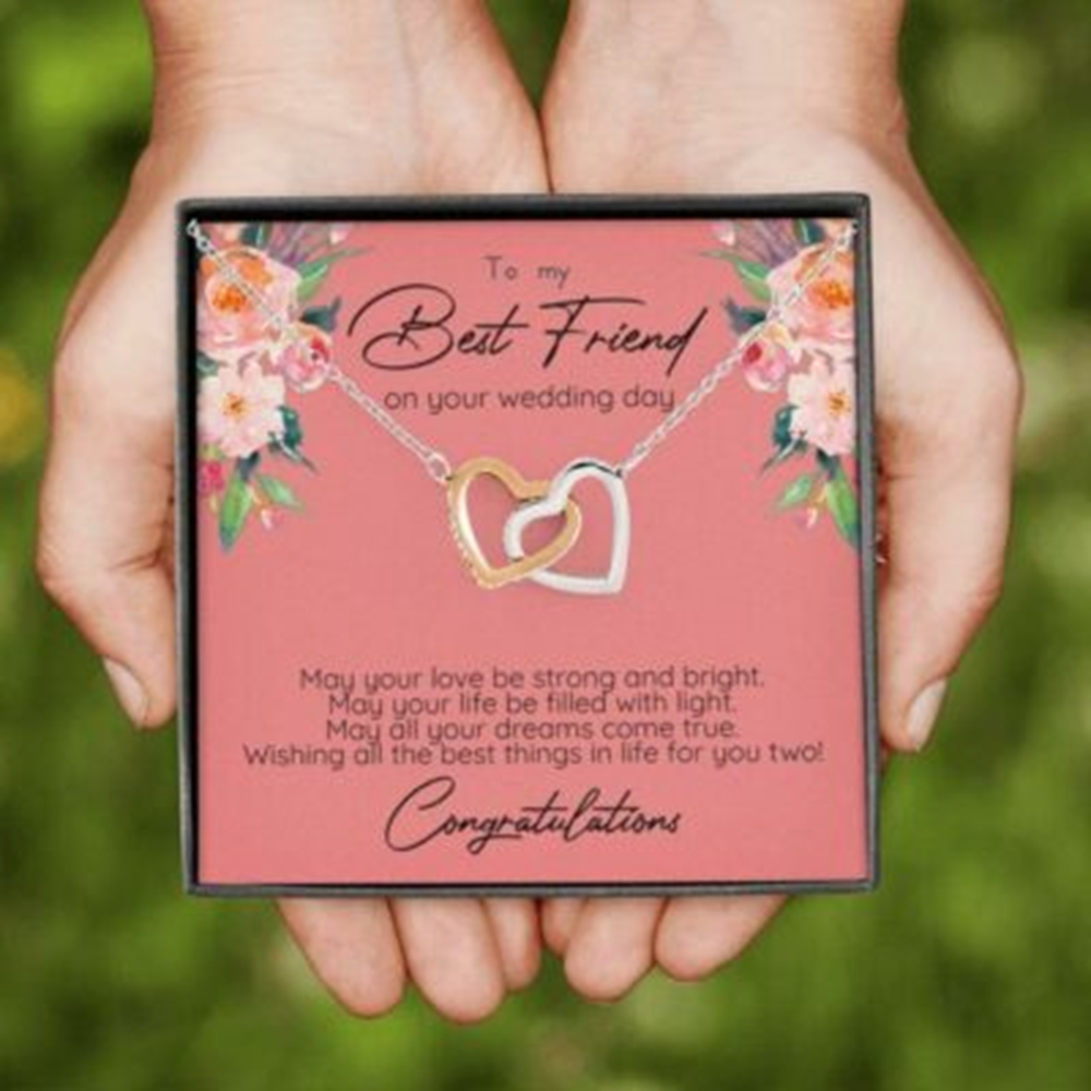 Friend Necklace, To My Best Friend On Her Wedding Day Necklace, Gift For Bride From Best Friend - Thegiftio UK