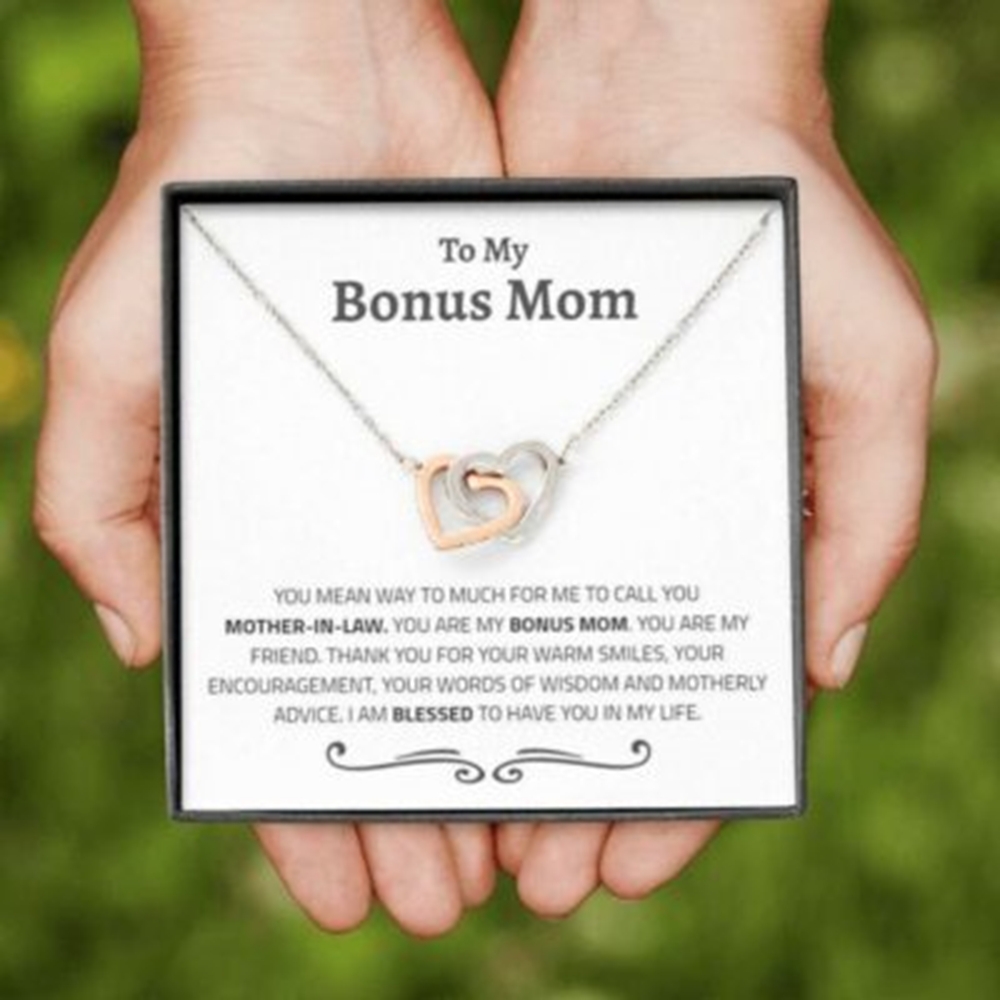 Mom Necklace, Stepmom Necklace, Bonus Mom Necklace, Gift For Mother-In-Law, Second Mom, Step Mom, Thank You - Thegiftio UK