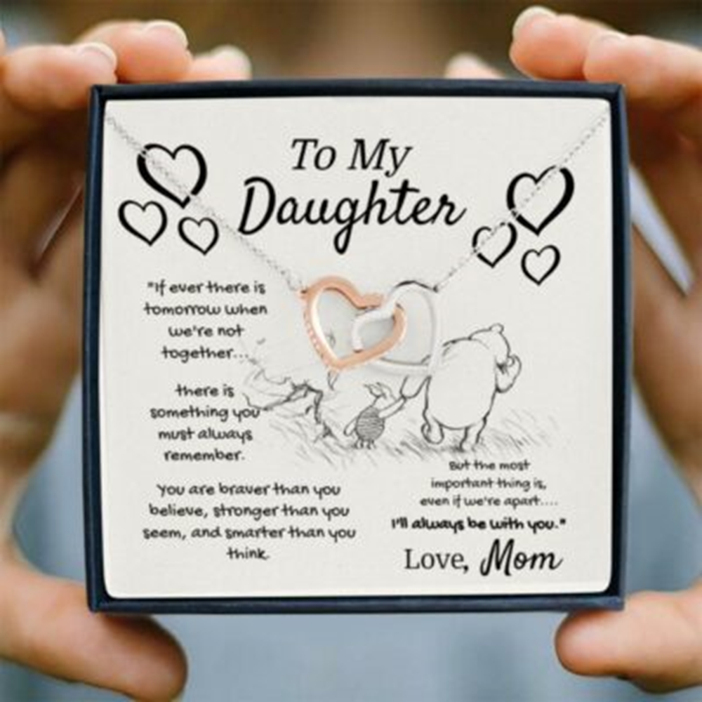 Daughter Necklace, To My Daughter ‘Christopher Robins Quote’ Joined Hearts Necklace, Gift For Daughter - Thegiftio UK
