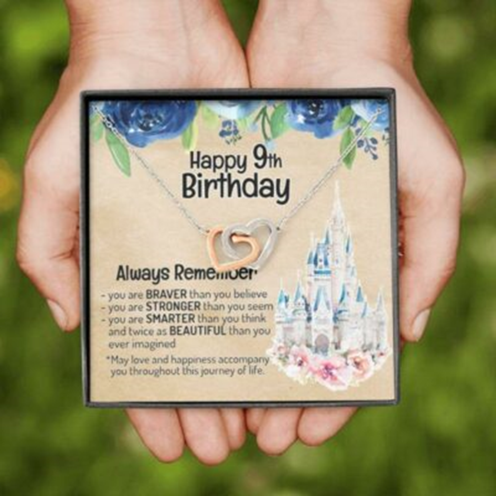 Daughter Necklace, Happy 9Th Birthday Necklace, Gift For Daughter Niece 9 Years Old Girl - Thegiftio UK