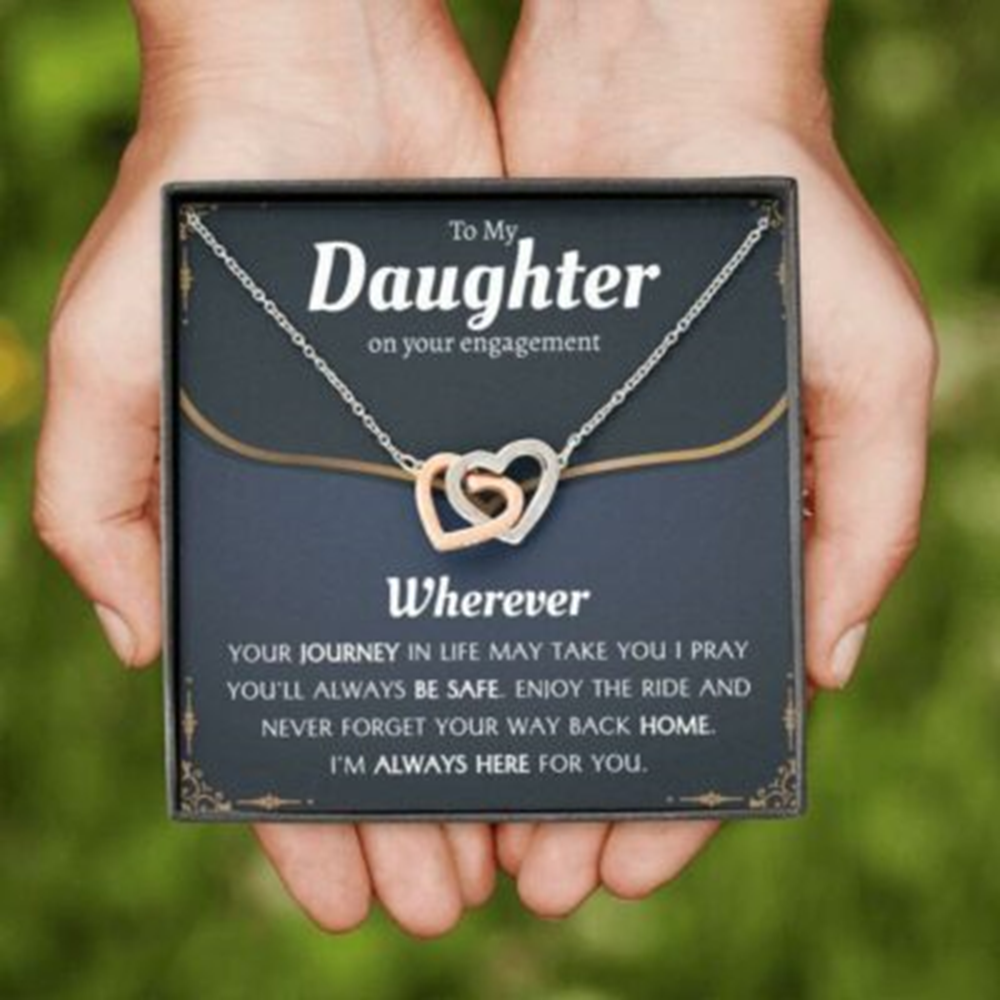 Daughter Necklace, Engagement Necklace Gift For Daughter, Newly Engaged Daughter, Daughter Bride To Be - Thegiftio UK
