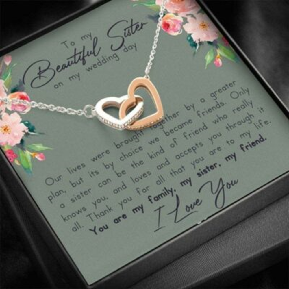Sister Necklace, To My Sister On My Wedding Day Necklace, To My Sister Gift From Bride - Thegiftio UK