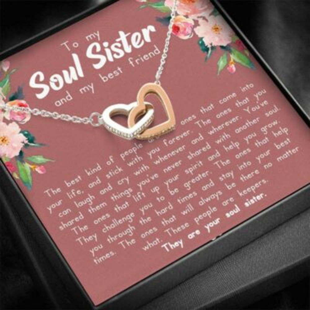 Sister Necklace, Soul Sister Necklace, Gift For Best Friend, Bestie, Bff, Unbiological Sister - Thegiftio UK