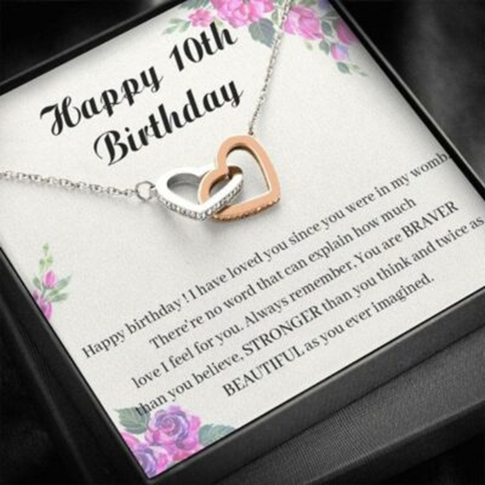 Daughter Necklace, Niece Necklace, 10Th Birthday Necklace, 10 Year Old Girl Birthdaygift, Tenth Birthday - Thegiftio UK