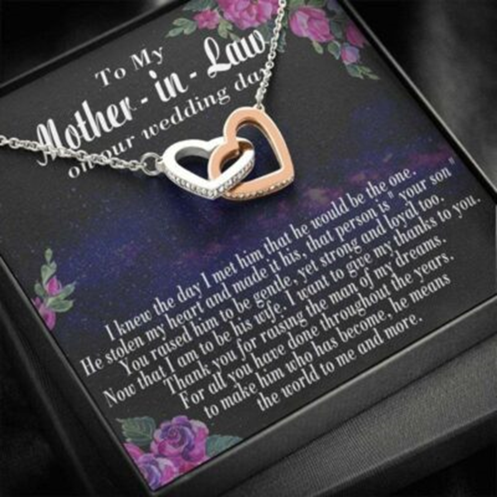 Mother-In-Law Necklace, To My Mother In Law On My Wedding Day Necklace, Mother Of The Groom Gift From Bride - Thegiftio UK