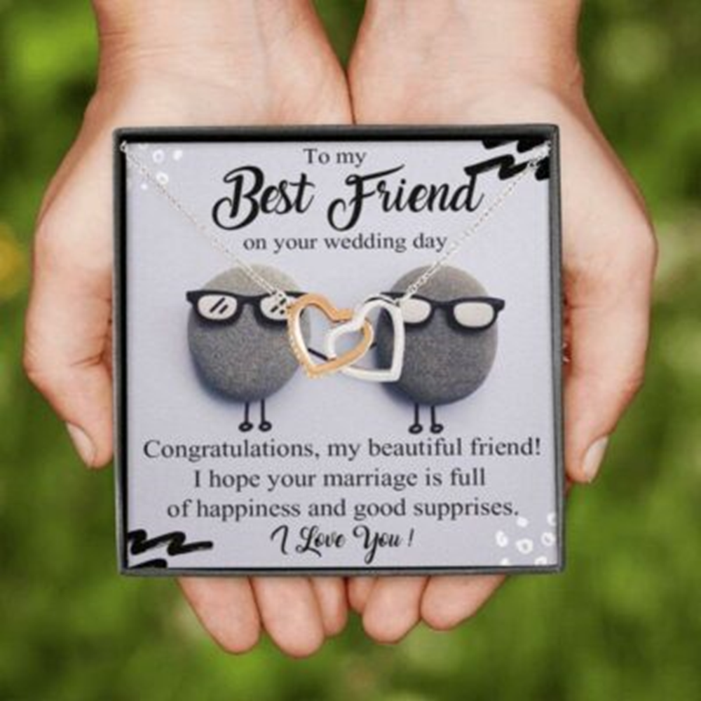Best Friend Necklace Gift For Bride, Best Friend Wedding Day, Sentimental Bride Necklace - Thegiftio UK