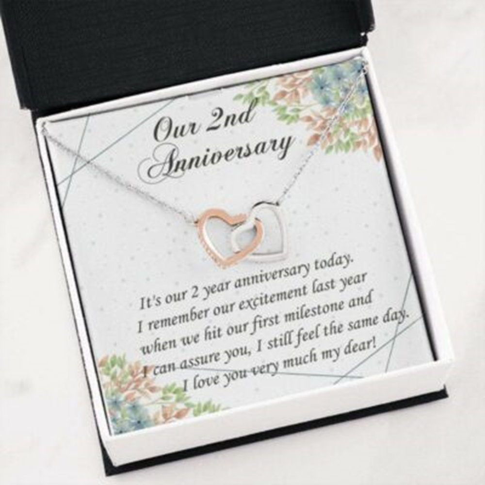 Wife Necklace, 2 Year Anniversary Necklace For Wife, 2Nd Wedding Anniversary Gifts For Her - Thegiftio UK