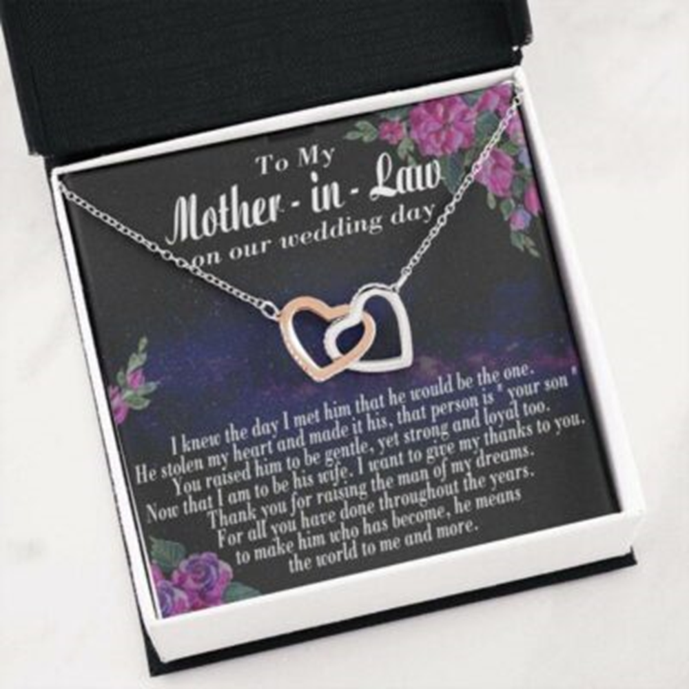 Mother-In-Law Necklace, To My Mother In Law On My Wedding Day Necklace, Mother Of The Groom Gift From Bride - Thegiftio UK