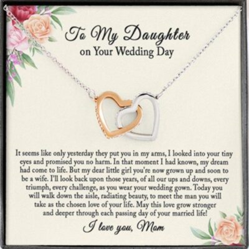 Daughter Necklace, Daughter Wedding Gift From Mom, Bride Necklace Gift From Mother Of The Bride - Thegiftio UK