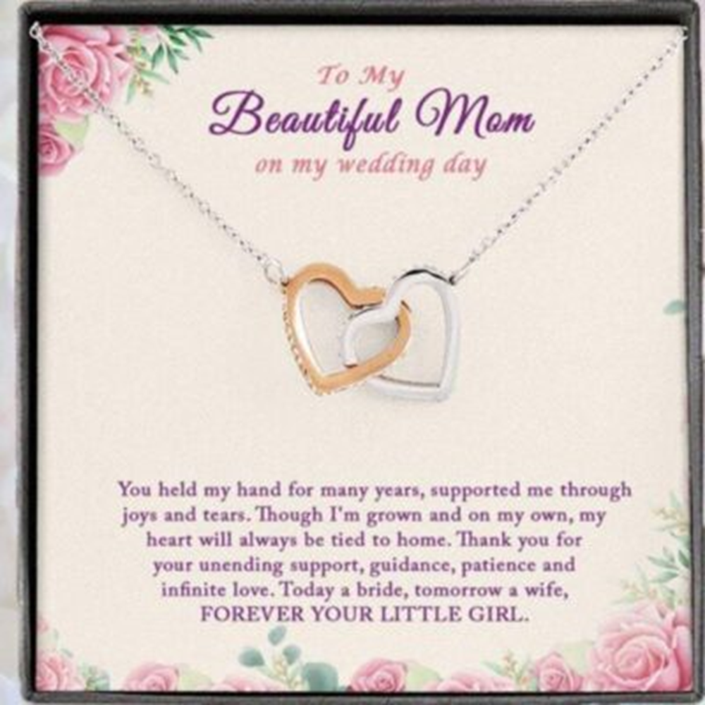 Mom Necklace, Mother Of The Bride Necklace Gift From Daughter, Mom Wedding Gift From Bride - Thegiftio UK