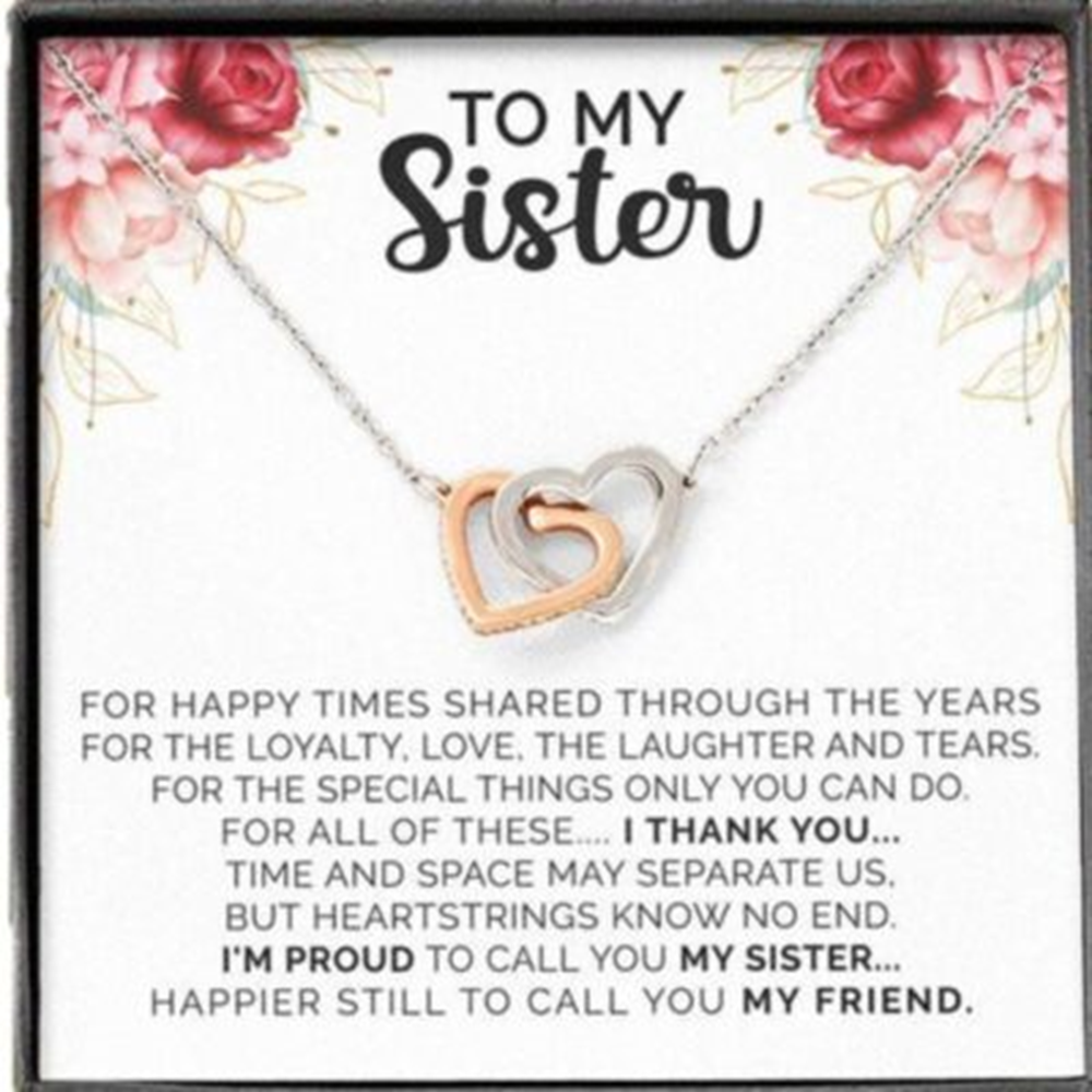 Sister Necklace, Gift For Sister Best Friend Bff Soul Sister, Long Distance Gift Necklace - Thegiftio UK