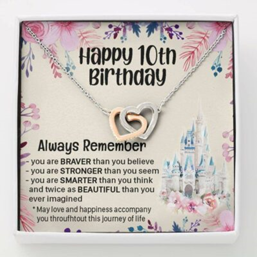 Daughter Necklace, Happy 10Th Birthday Gift Necklace For Daughter, Gift For 10 Years Old - Thegiftio UK