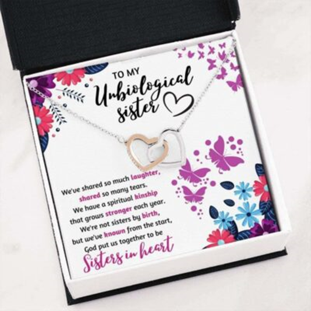 Sister Necklace, To My Unbiological Sister “Sisters In Heart” Necklace. Gift For Best Friend - Thegiftio UK