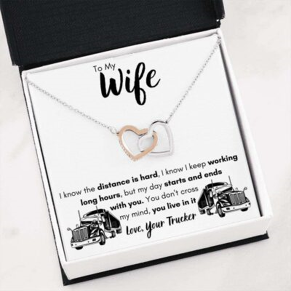 Wife Necklace, To My Wife Love Your Trucker Necklace. Surprise Gift For Wife Of A Trucker - Thegiftio UK
