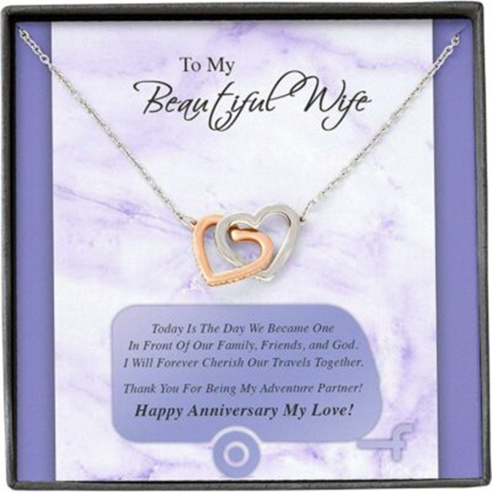 Wife Necklace Gift For Her From Husband, Love Wedding Marry Forever Cherish Together - Thegiftio UK