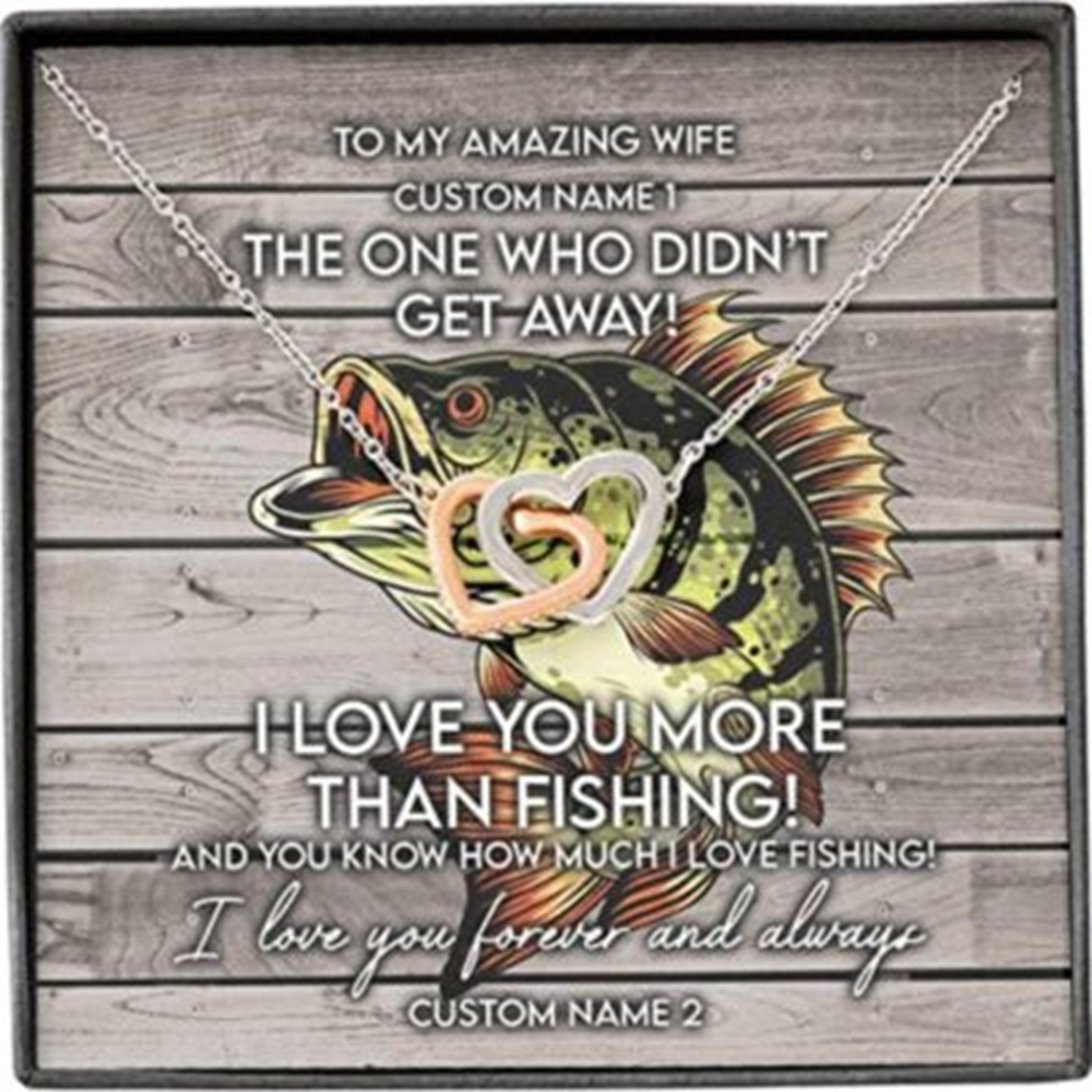 Wife Necklace, Amazing Wife Necklace Gift For Her From Husband, Get Away Fish Love Forever Always - Thegiftio UK