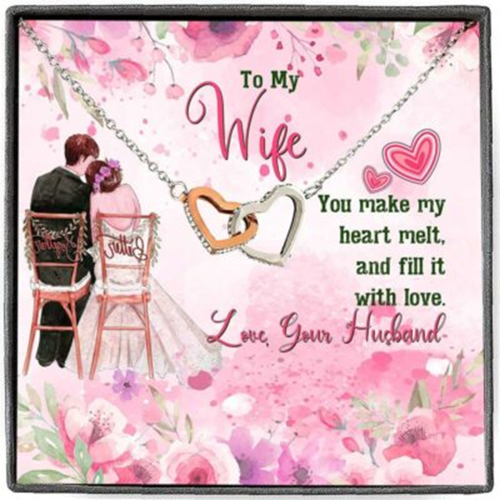 Wife Necklace, Necklace Gifts For Wife, To My Wife You Make My Heart Melt - Thegiftio UK