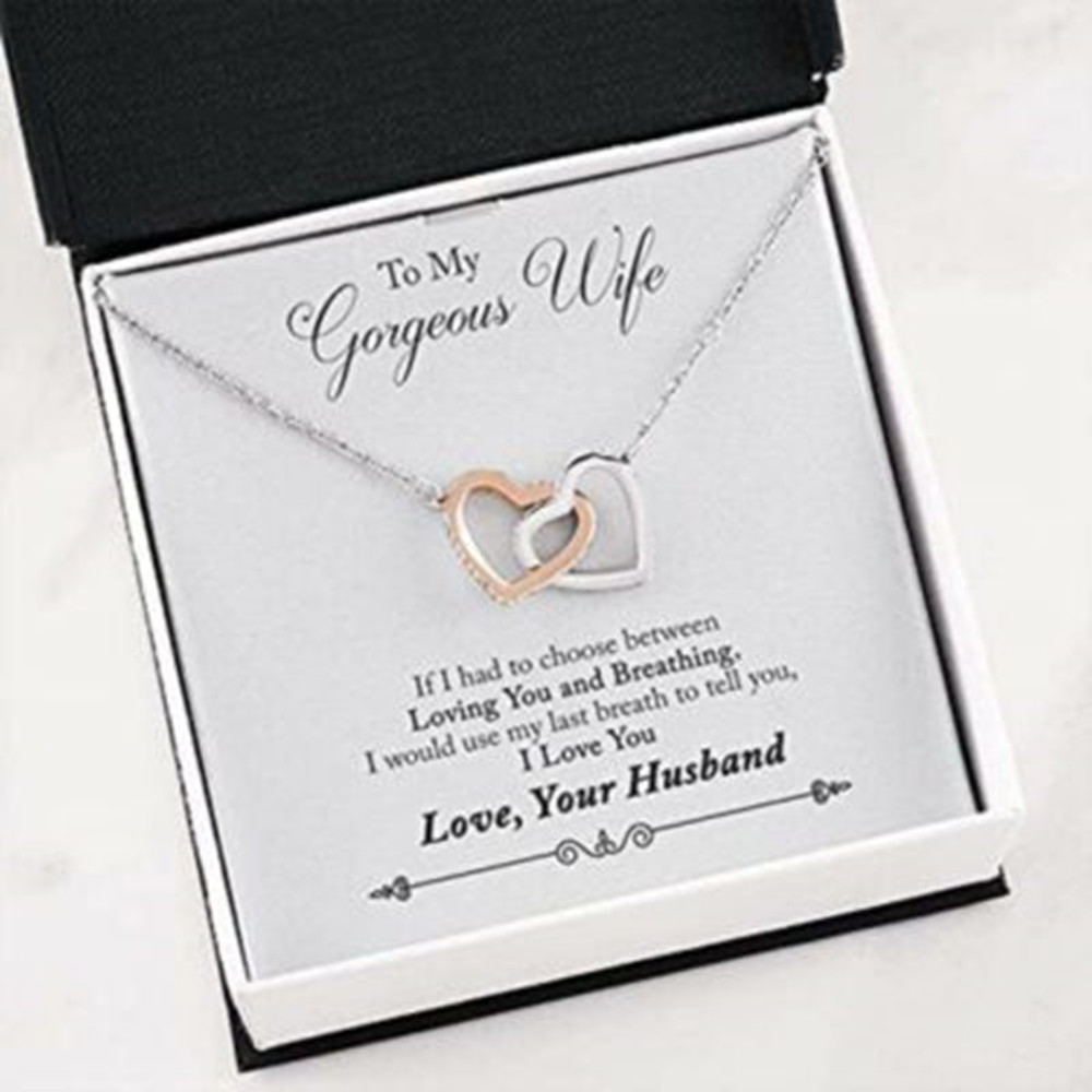 Wife Necklace , Necklace For Wife With Message Card To My Gorgeous Wife From Husband - Thegiftio UK
